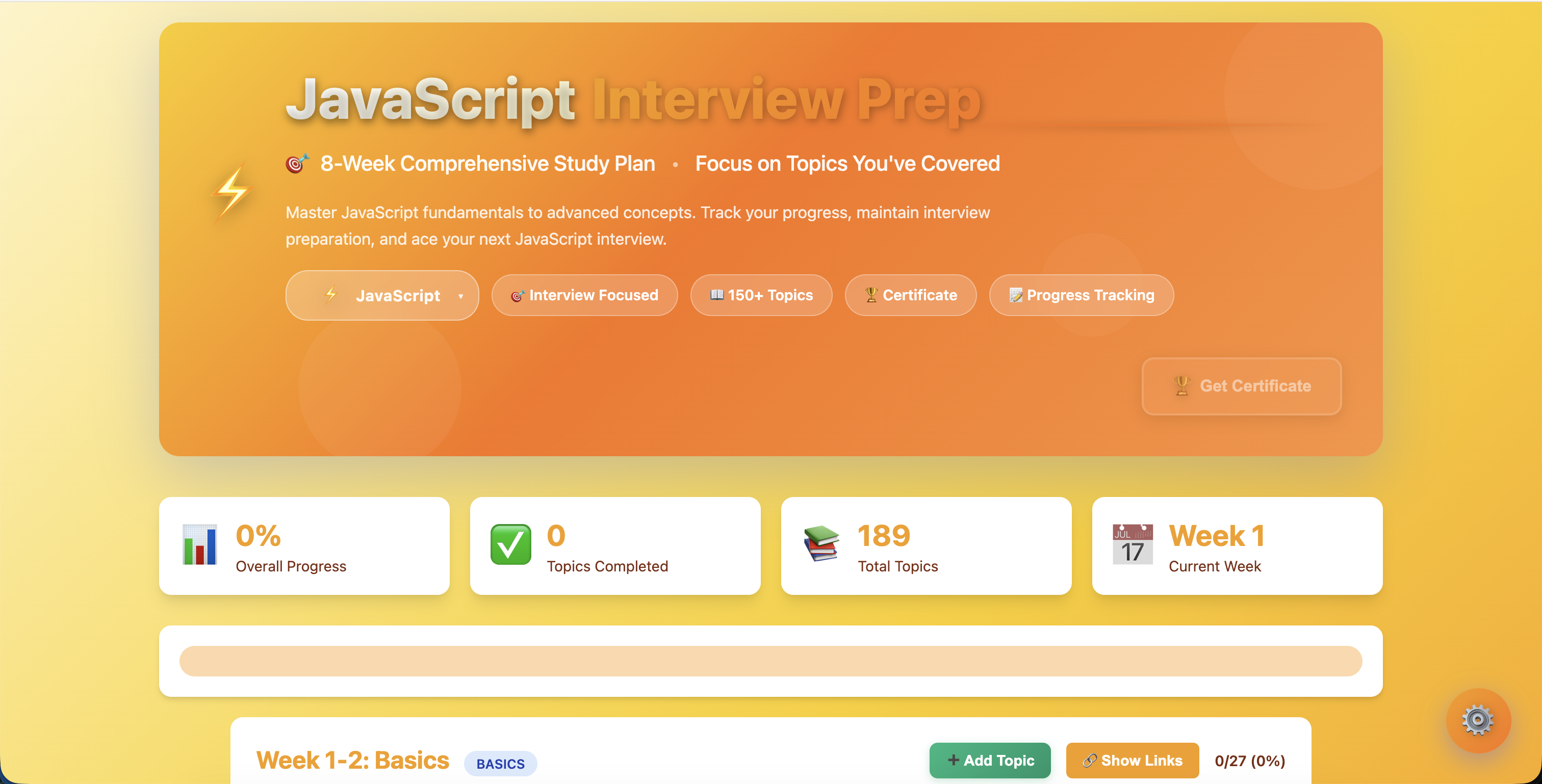 JavaScript Interview Prep Study Plan preview